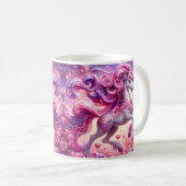 Mug Licorne à cœurs roses (Devant droit)