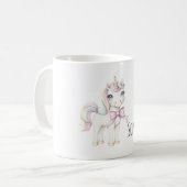 Mug Licorne à ruban rose  (Devant gauche)