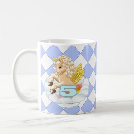Mug Licorne Anniversaire 5 ans (Gauche)