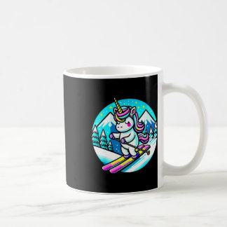 Mug Licorne arc-en-ciel de ski Kawaii Ski Douce Pastel