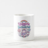 Mug Licorne avec des frontières Charme Vêtements Graph (Centre)
