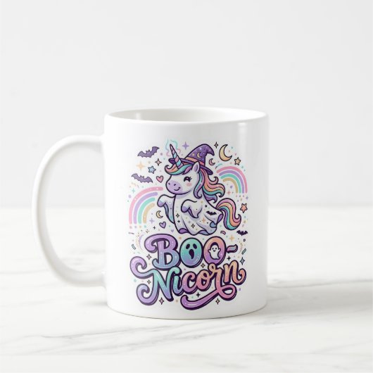 Mug Licorne Boo-licorne Vecteur Premium Conception Vec (Gauche)