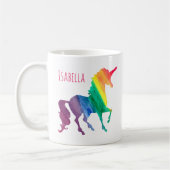 Mug Licorne d'aquarelle d'arc-en-ciel assez (Gauche)