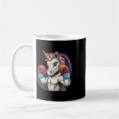 Mug Licorne de boxe avec gants de boxe Kickboxing Drôl (Gauche)