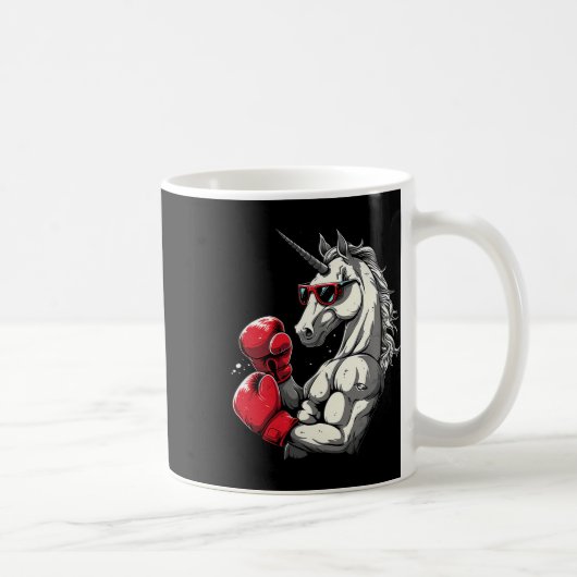 Mug Licorne de boxe avec gants de boxe Kickboxing Mign (Droite)