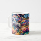 Mug Licorne de fée fantaisiste florale (Devant gauche)