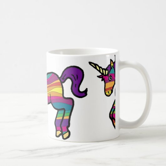 Mug Licorne de remous d'arc-en-ciel (Droite)