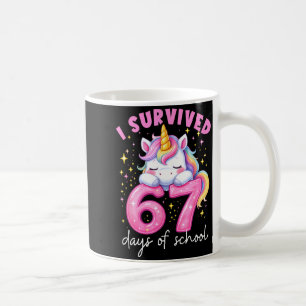 Mug Licorne Drôle J'ai Survécu 67 Jours D'École Mème F