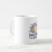 Mug Licorne en fleurs Typographie Gras Impression à la (Devant gauche)
