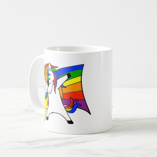 Mug Licorne étoile arc-en-ciel Dabbing (Devant gauche)