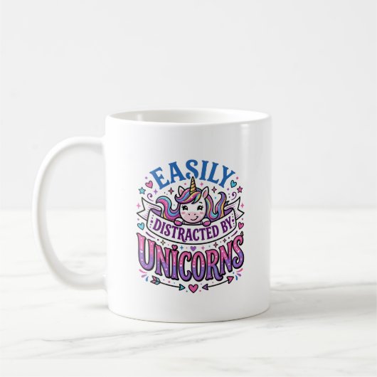 Mug Licorne facilement distrait par la publicité de li (Gauche)