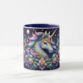 Mug Licorne Florale aux Tons de Bijoux Fantastique (Centre)