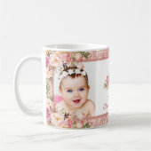 Mug Licorne florale d'or rose Girly (Gauche)