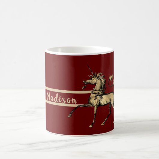 Mug Licorne Héraldique Dorée Élégante (Centre)