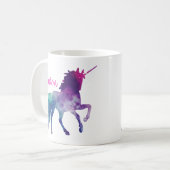 Mug Licorne magique pourpre et bleue personnalisée (Devant gauche)