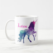 Mug Licorne magique pourpre et bleue personnalisée (Gauche)