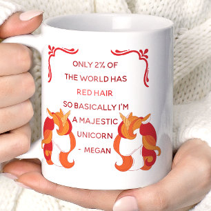 Mug Licorne Majestueuse aux Cheveux Rouges Personnalis