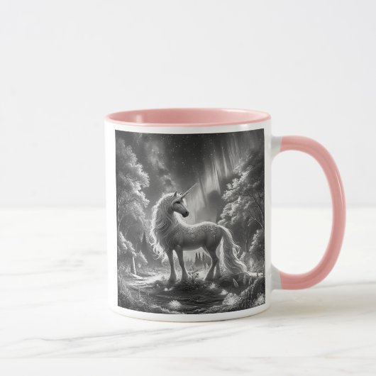 Mug Licorne majestueuse dans une forêt enchantée. (Droite)