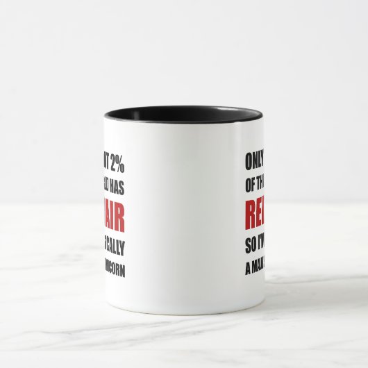 Mug Licorne majestueuse de cheveux rouges (Centre)