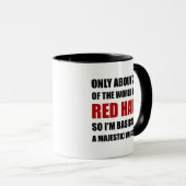 Mug Licorne majestueuse de cheveux rouges (Devant droit)