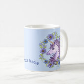 Mug Licorne Marguerites Bleues (Devant droit)