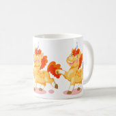 Mug Licorne orange drôle (Devant droit)