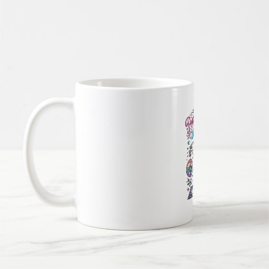 Mug Licorne Paix Amour Pose Licorne Fond Blanc S (Gauche)