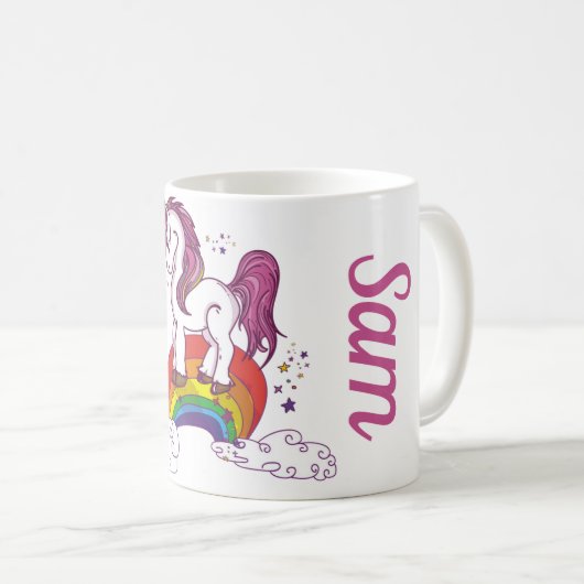 Mug Licorne Personnalisable d'arc-en-ciel (Devant droit)