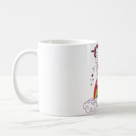 Mug Licorne Personnalisable d'arc-en-ciel (Gauche)