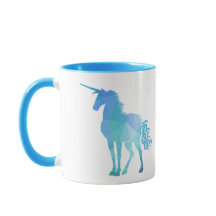 Licorne Polygone Bleu Moderne