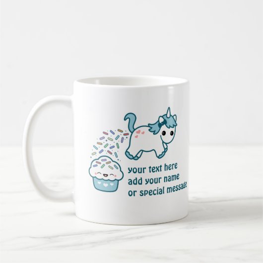 Mug Licorne Pooping sur le petit gâteau (Gauche)