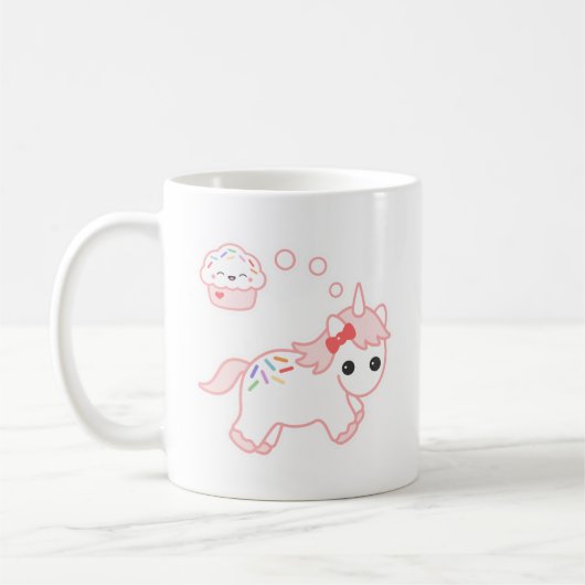 Mug Licorne rêveuse de petit gâteau (Gauche)