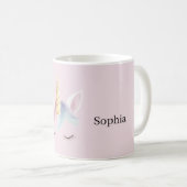 Mug Licorne Rose Bleue Violette (Devant droit)