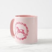 Mug Licorne rose et fleurs (Devant gauche)