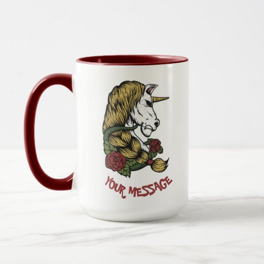 Mug Licorne Rose Mignonne (Gauche)