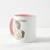 Mug Licorne Rose Pêche Blush Céleste Lune & Étoiles (Devant gauche)