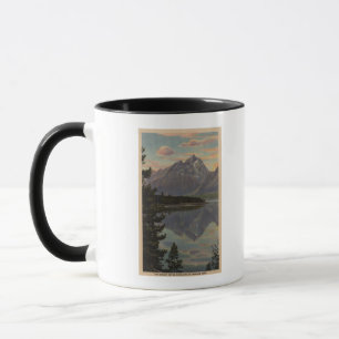 Mug L'Idaho - réflexion grande de Teton sur le lac