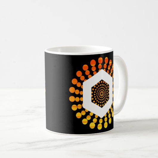 Mug Lien Chainlink Crypto Devise Cercle Orange Sunse (Devant droit)