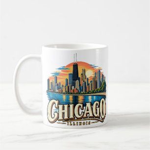 Mug Lieu d'art de voyage vintage Chicago Illinois