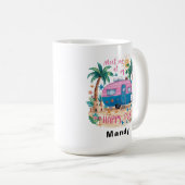 Mug Lieu de bonheur personnalisé pour voyager en campi (Devant droit)