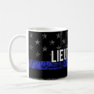 Mug Lieutenant Thin Blue Line Drapeau désorganisé