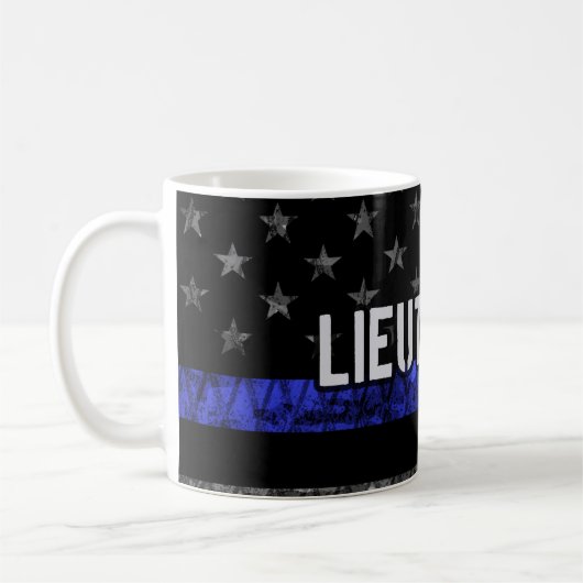 Mug Lieutenant Thin Blue Line Drapeau désorganisé (Gauche)