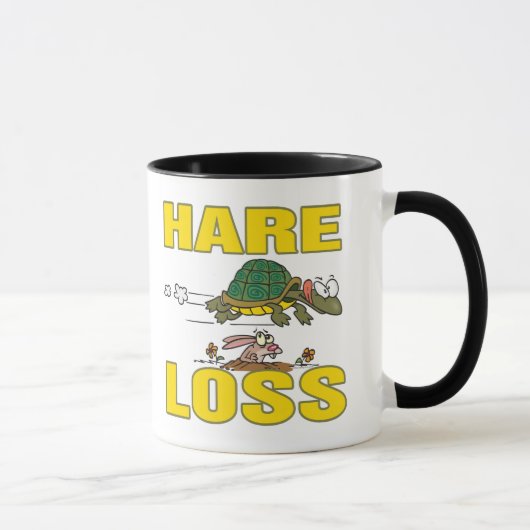 Mug lièvre perte drôle cheveux perte fable pun dessin  (Droite)