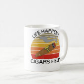 Mug Life Happens Cigars Help For Cigar Smokers (Devant droit)