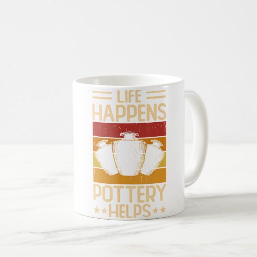 Mug Life Happens Pottery Helps (Devant droit)