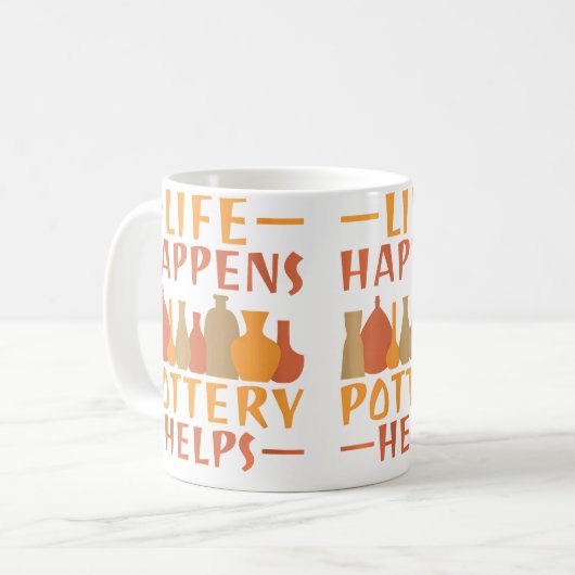 Mug Life Happens Pottery Helps Pottery (Devant gauche)