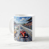Mug Life in Motion – Indy Car Racing Oil Painting (Devant gauche)