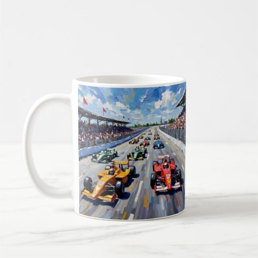 Mug Life in Motion – Indy Car Racing Oil Painting (Gauche)