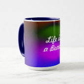 Mug Life is a Beach Neon Blue, Purple, Green & Orange (Devant gauche)