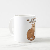 Mug Life Is Better With a Cat – Cute Cat Lover Design (Devant gauche)